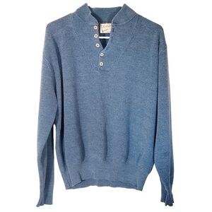 7217 * Cabela's Henley Pullover Sweater Blue Size M Vintage